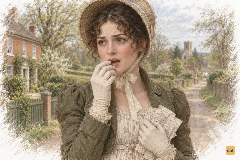Elizabeth Bennet cries out in the empty lane as shame overturns her confidence in her own judgement.