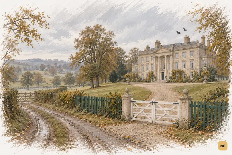Netherfield stands shuttered and silent above its carefully kept park.