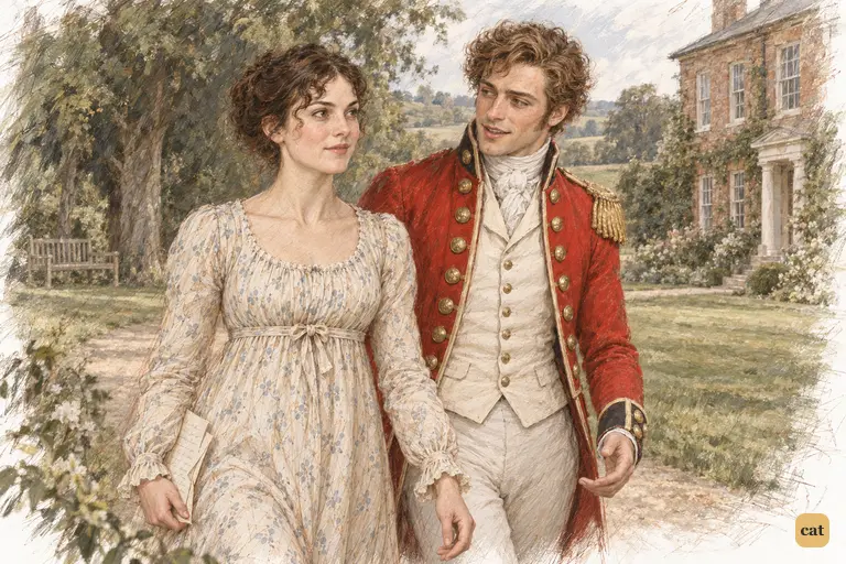 Wickham warmly claims a closer friendship as he walks beside Elizabeth towards Longbourn.