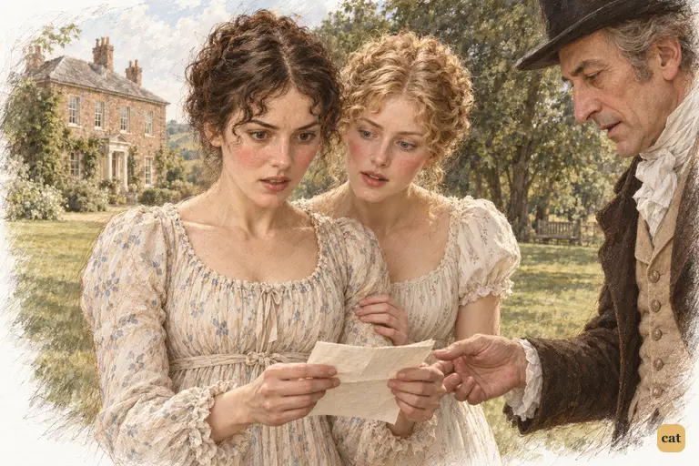 Breathless, Elizabeth snatches her uncle’s express from Mr. Bennet’s fingers