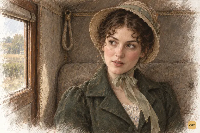 Elizabeth quietly agrees with Maria as their chaise leaves Hunsford.