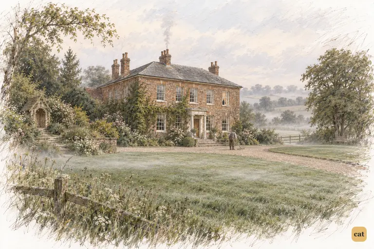 Longbourn rests in the pale mist of an early May morning.