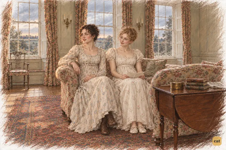 Elizabeth lightly exposes her mother’s scheme while Jane accepts it with a patient smile.