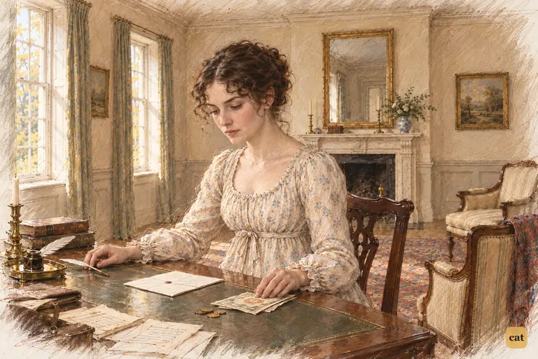 Elizabeth pauses over her completed reply to Lydia, her refusal settled.