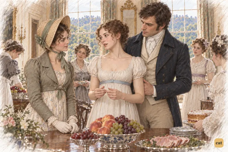 Darcy gently encourages Georgiana to speak to Elizabeth.