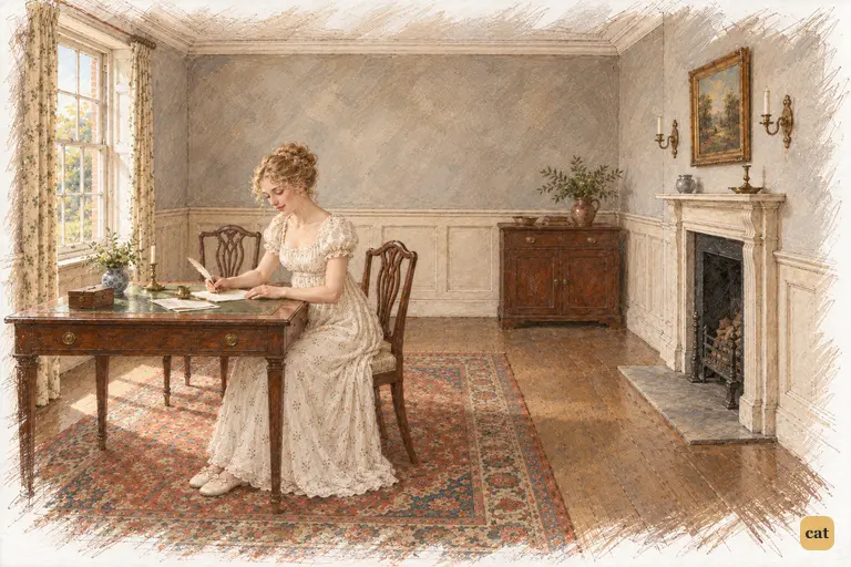 Jane prepares a kinder answer than Caroline's insincere professions deserve.