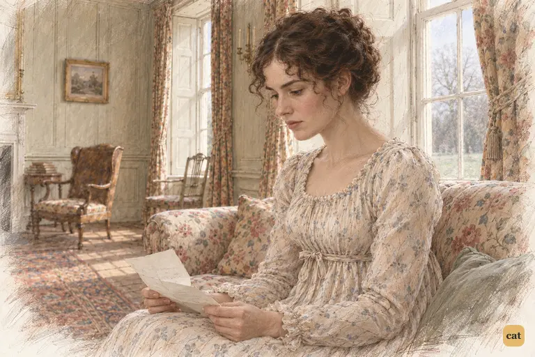 Elizabeth lowers Jane’s letter and slowly shakes her head.
