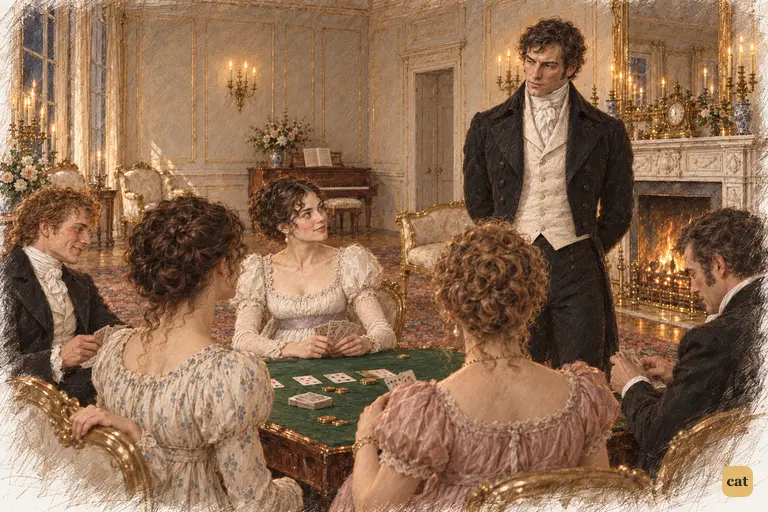 Darcy sets his exacting standard across the card-table, his steady gaze meeting Elizabeth's.