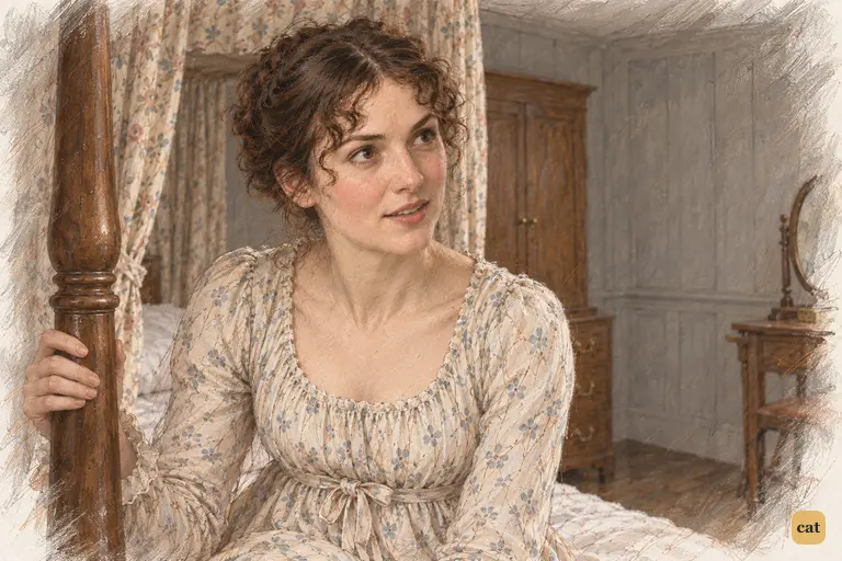 Elizabeth searches Jane’s face for approval after refusing Darcy