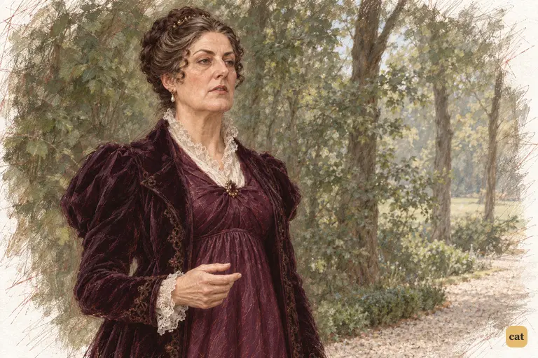 Elizabeth’s reply briefly arrests Lady Catherine’s certainty.