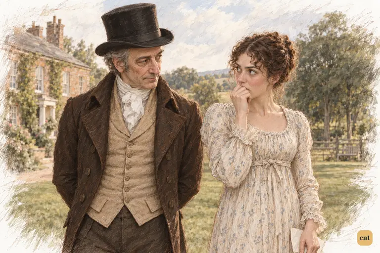 Mr. Bennet’s bitter estimate stops Elizabeth in her tracks.