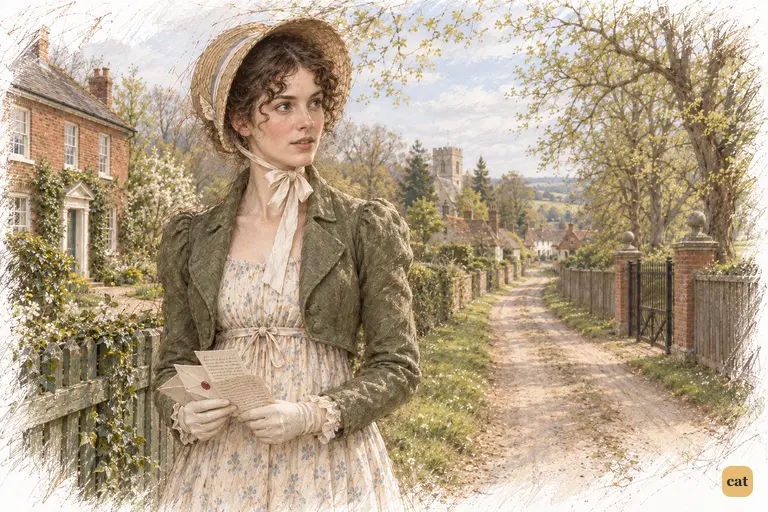 Elizabeth lowers Darcy’s letter and lifts her eyes toward Rosings.