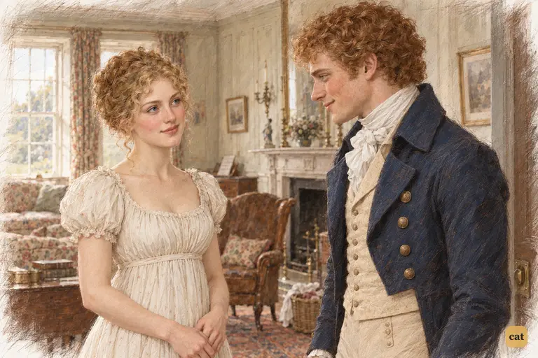 Jane greets Bingley with a gracious nod, her flushed cheeks betraying her feelings