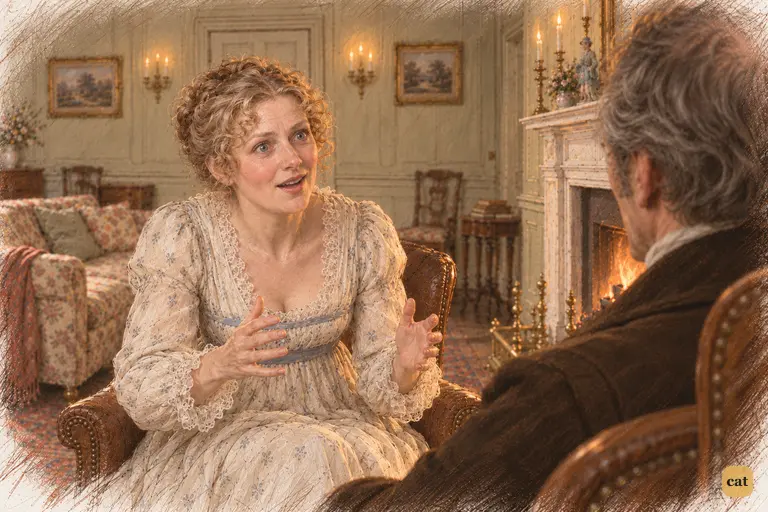Mr. Bennet casually reveals that he has already visited Mr. Bingley.