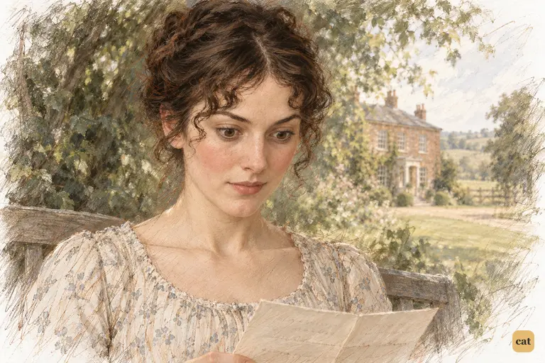 Elizabeth pauses over Mrs. Gardiner's letter as her aunt's assumption turns personal