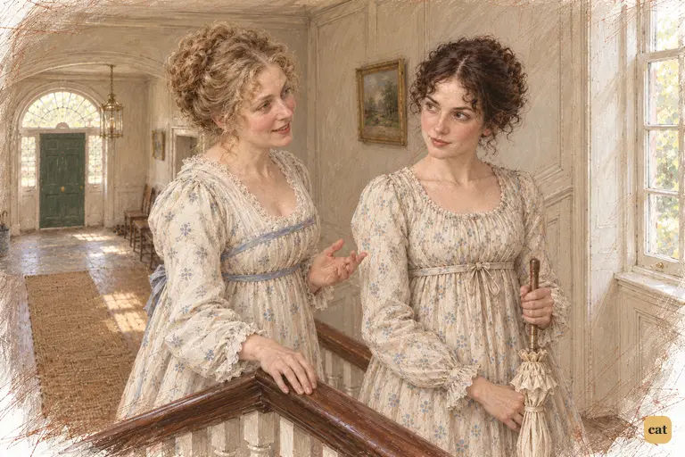 Mrs. Bennet calls Lady Catherine's visit a courtesy and invites Elizabeth to agree