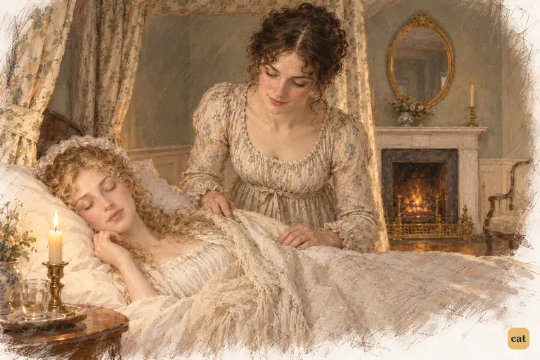 Jane finally sleeps, still flushed with fever.
