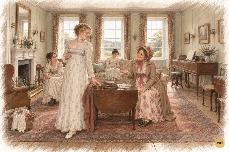 Mrs. Philips’s news of Bingley’s return brings Mrs. Bennet to her feet.