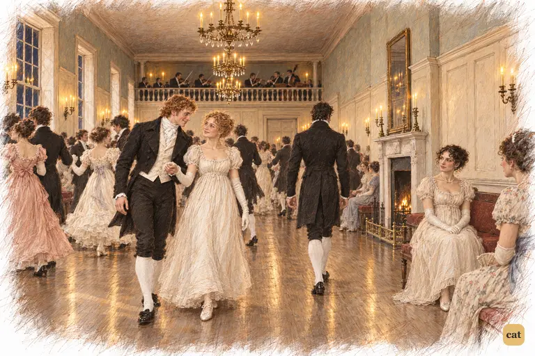 Darcy walks away as Bingley rejoins Jane and the dance resumes.