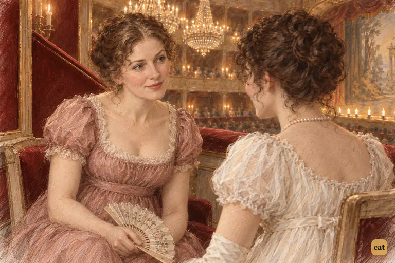 Mrs. Gardiner gently teases Elizabeth about Wickham’s desertion.