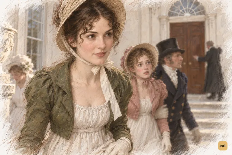 Elizabeth climbs the steps of Rosings with a steady gaze and the faintest trace of amusement.