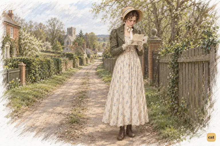 Elizabeth stops in the lane as Darcy’s account challenges her understanding of Wickham.
