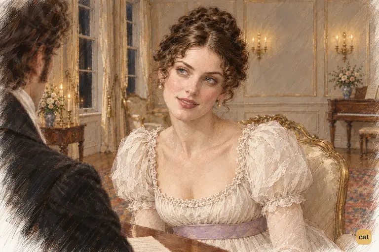 Caroline Bingley sweetly renews her request for a message to Darcy’s sister.
