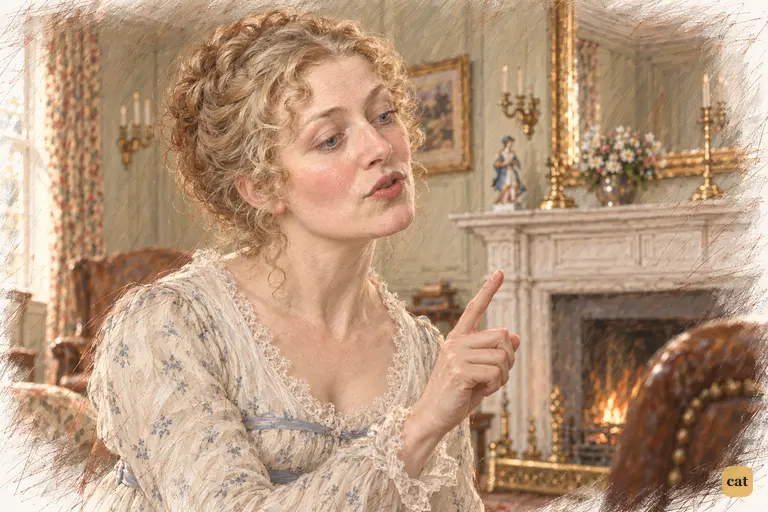 Mrs. Bennet bristles at her husband's preference for Lizzy and champions Jane and Lydia