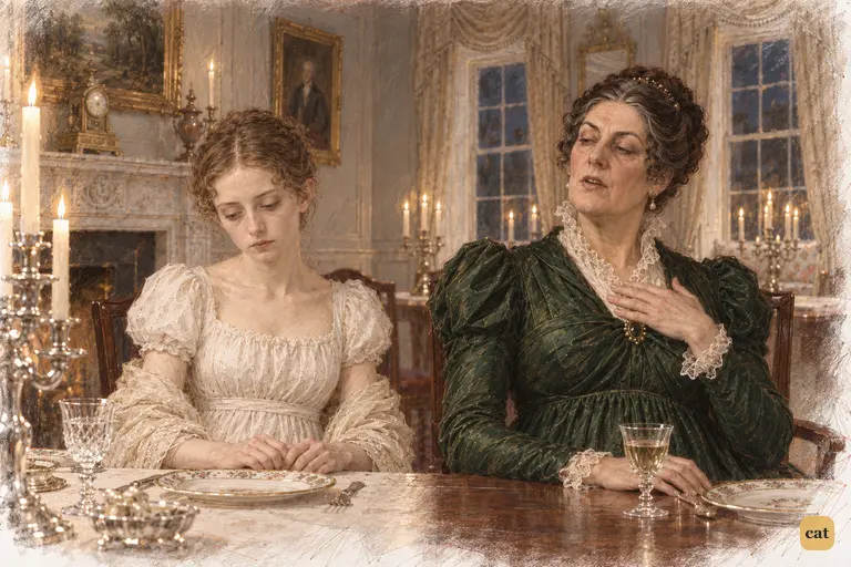 Lady Catherine turns her nephews’ departure into a tribute to her own importance.