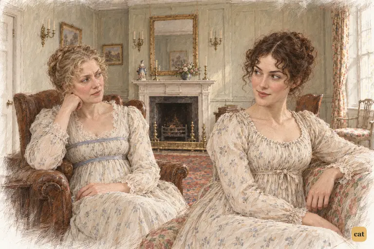 Elizabeth gently suggests four unmarried daughters can console Mrs. Bennet