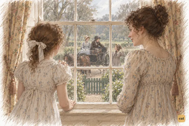 Elizabeth’s amused exclamation punctures Maria’s excitement at the window.