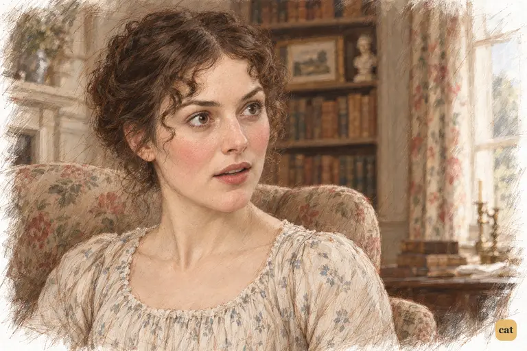 Elizabeth’s cheeks flush as she suddenly believes the letter is from Darcy.