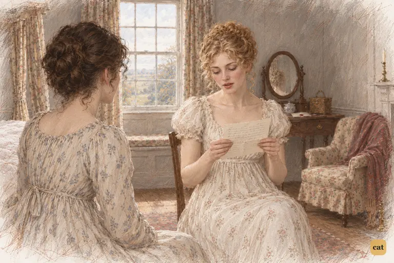 Jane reads Caroline's warm professions with trust and the first quiet hurt of separation