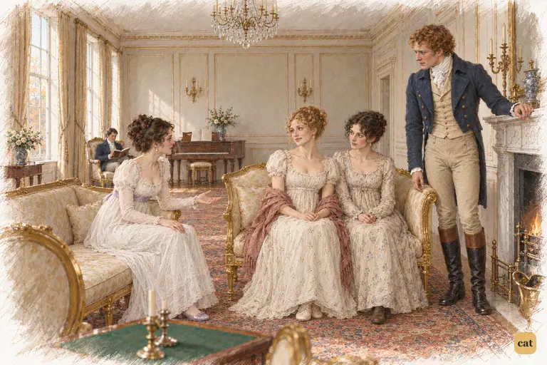 Caroline and Bingley persuade Jane to put off her departure until tomorrow