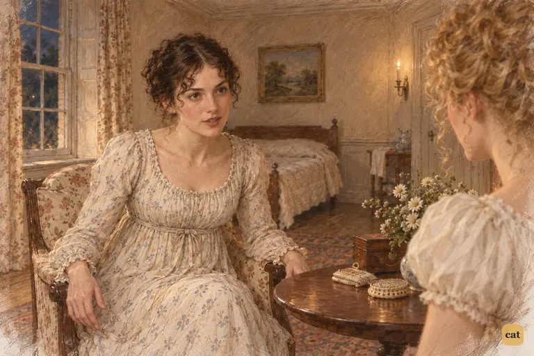 Elizabeth tells Jane that Darcy still loves her and that they are engaged.