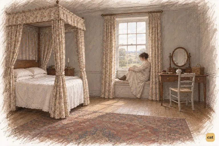 Elizabeth withdraws to the window, regretting she told Darcy of Lydia’s elopement