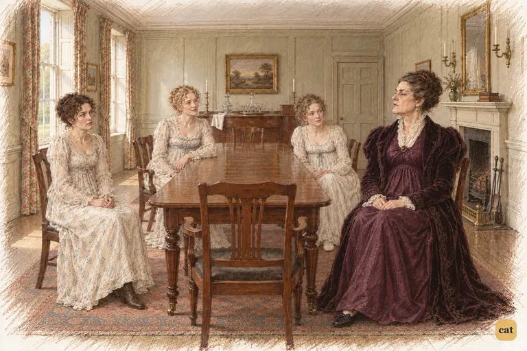 Lady Catherine surveys Longbourn’s windows with habitual authority.