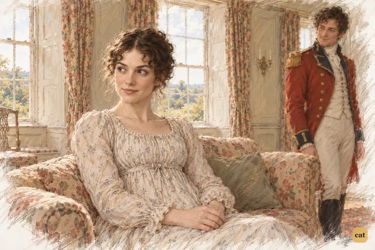 Elizabeth settles back, her quiet satisfaction marking the end of the exchange.