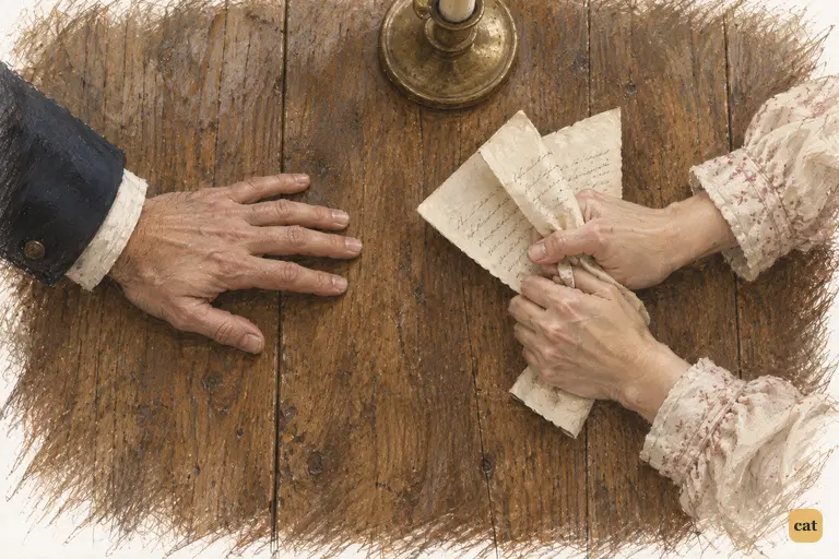 Elizabeth compresses Jane’s two letters in a desperate grip.