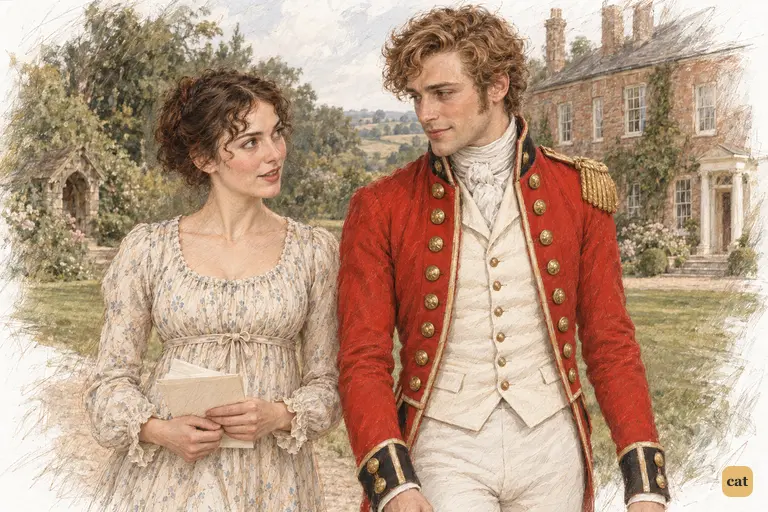 Walking to Longbourn, Elizabeth calmly recalls Wickham's refusal to take orders