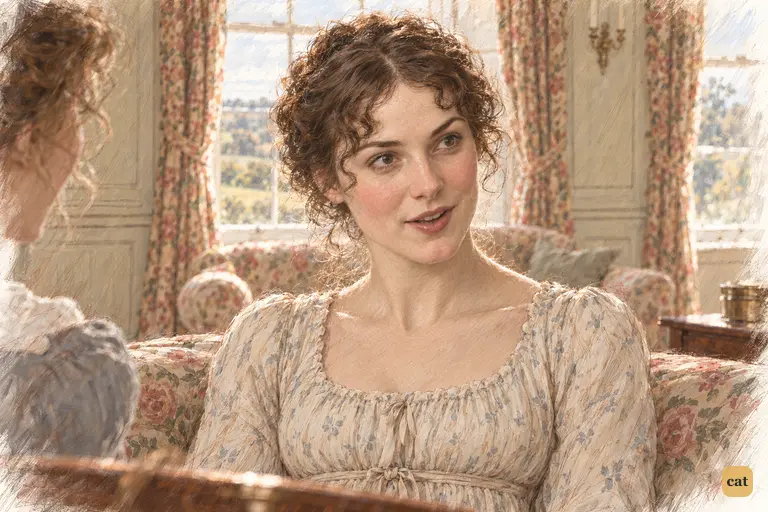 Elizabeth answers her mother with an arch smile and a steady gaze