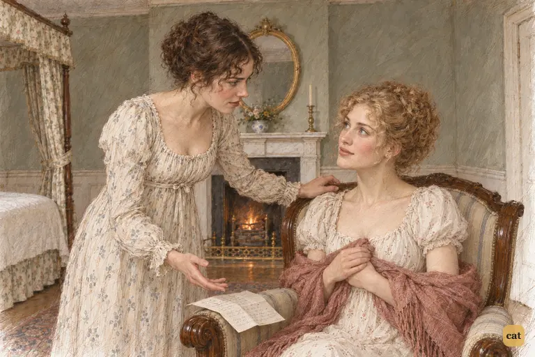 Elizabeth urges Jane to request Mr. Bingley's carriage, determined to leave Netherfield.