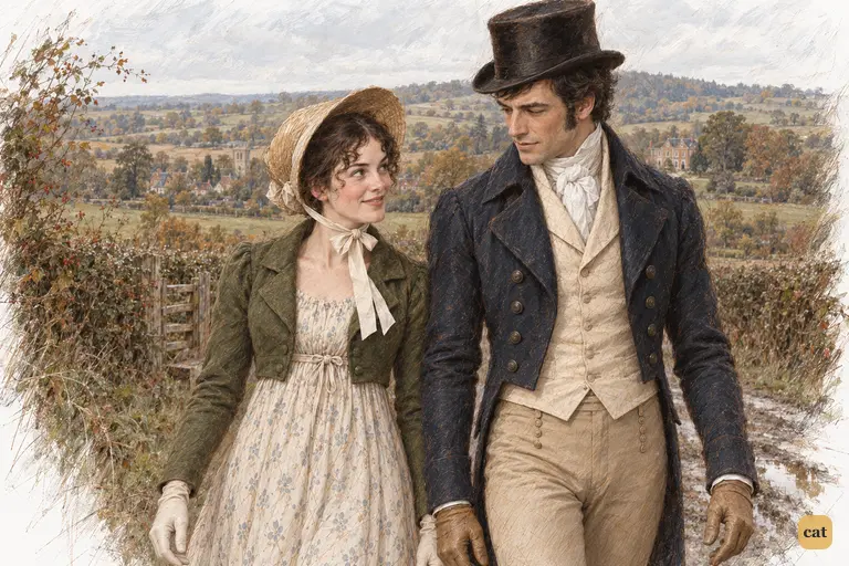 Elizabeth smiles at Darcy’s ease in directing his friend, then asks him a playful question