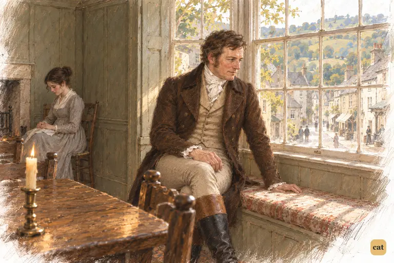 Mr. Gardiner considers Lambton’s shopfronts and the report of Wickham’s debts