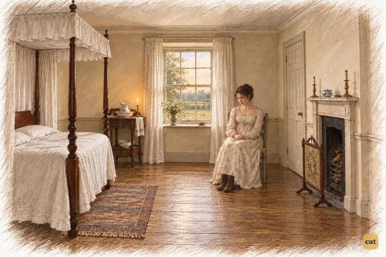 Elizabeth reflects by candlelight on Charlotte’s skill in making her marriage comfortable.