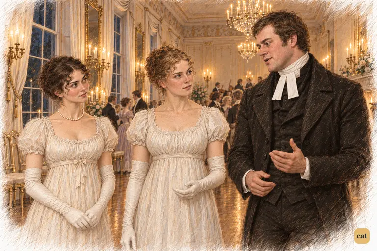 Charlotte Lucas draws Mr. Collins into talk, giving Elizabeth a brief respite