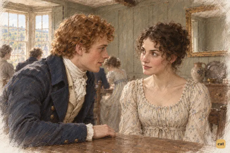 Bingley quietly asks Elizabeth whether all her sisters are at Longbourn.