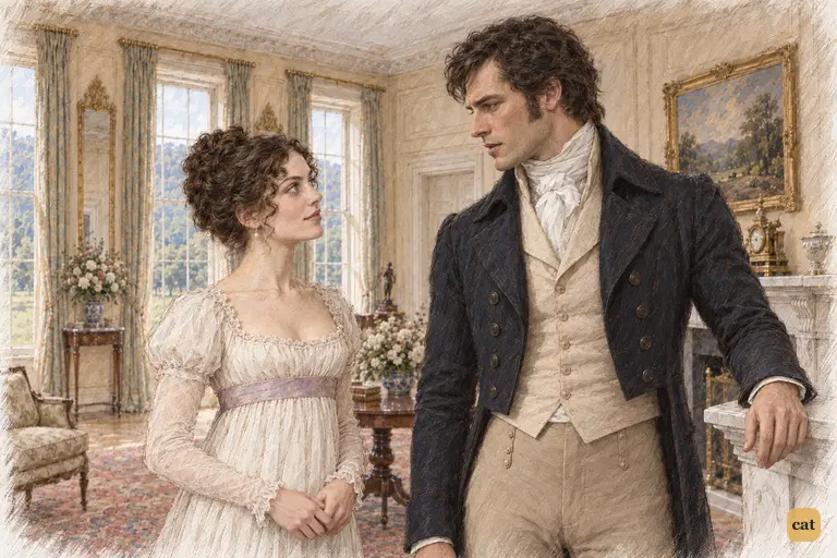 Darcy coolly dismisses Caroline Bingley’s criticism of Elizabeth