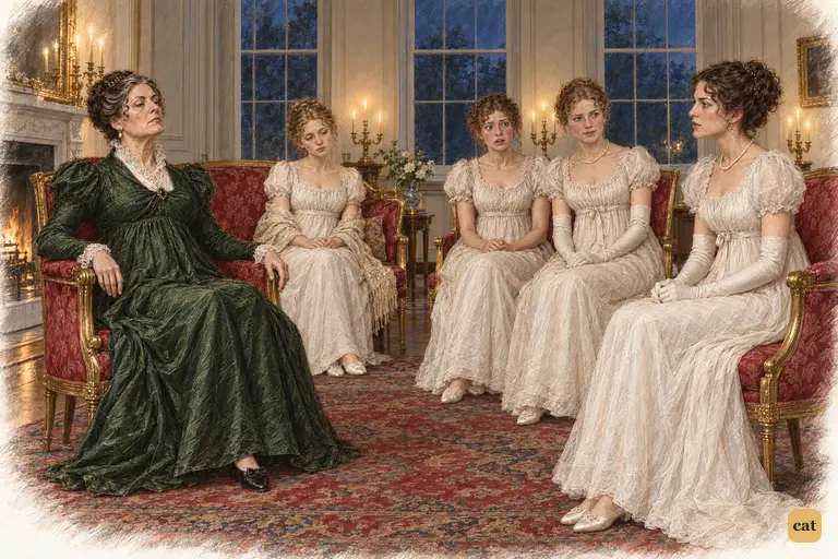 Elizabeth’s courteous firmness brings Lady Catherine’s insistence to a temporary halt.