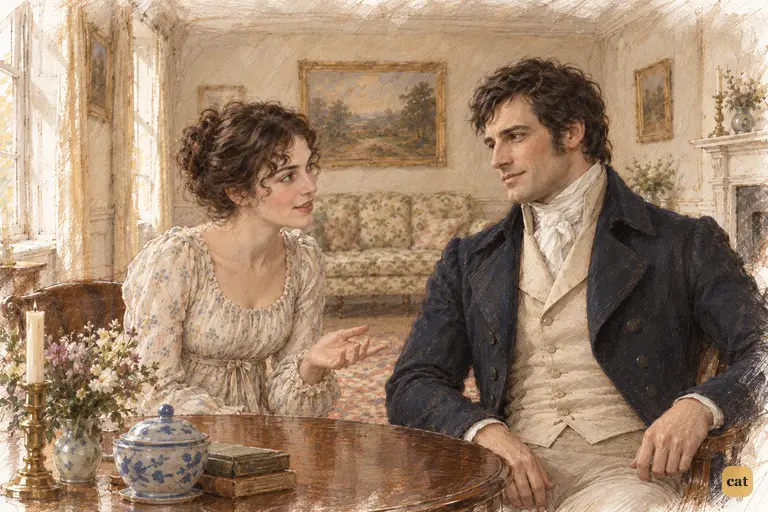 Elizabeth playfully explains how her independence first caught Darcy’s attention.